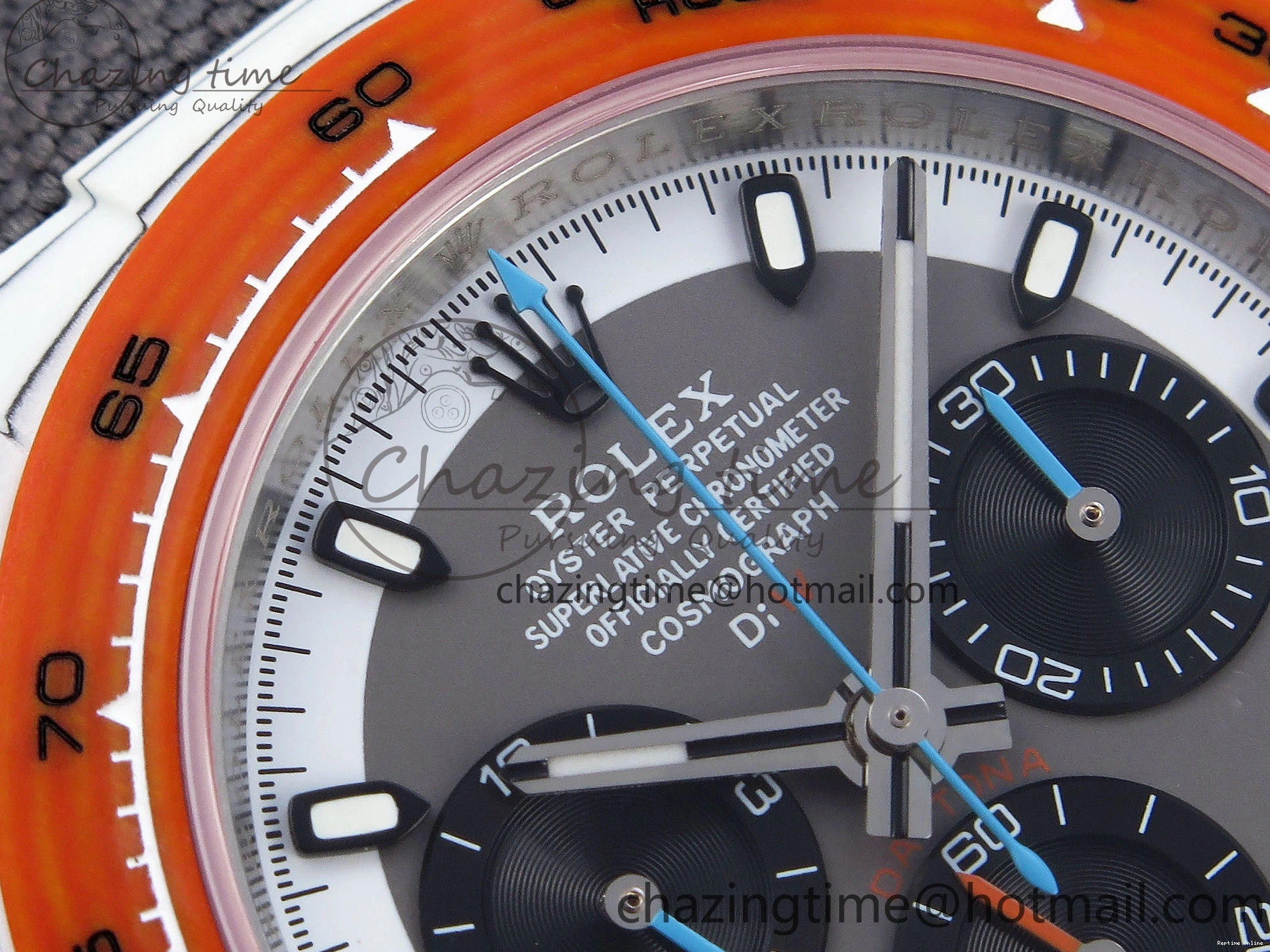 0516 Daytona DIW White Carbon Case DIWF Edition Gray White Dial Orange Bezel on Gray Nylon Strap A HighQuality 1844